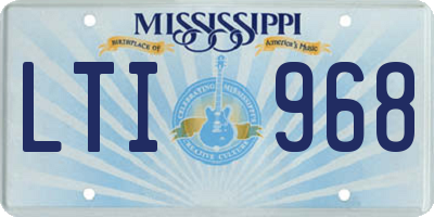 MS license plate LTI968