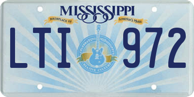 MS license plate LTI972