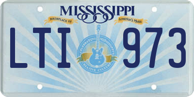 MS license plate LTI973