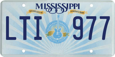 MS license plate LTI977