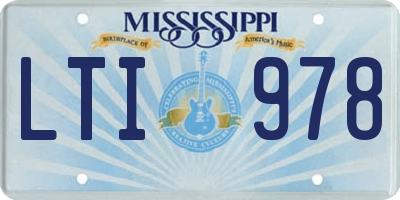 MS license plate LTI978