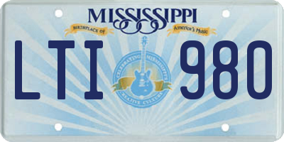 MS license plate LTI980