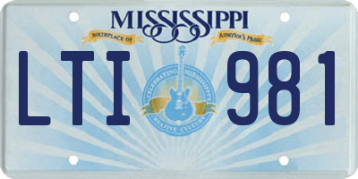 MS license plate LTI981