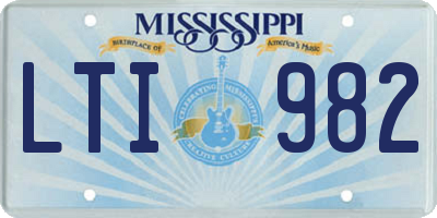 MS license plate LTI982