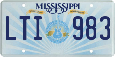 MS license plate LTI983