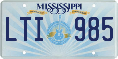 MS license plate LTI985