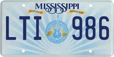 MS license plate LTI986