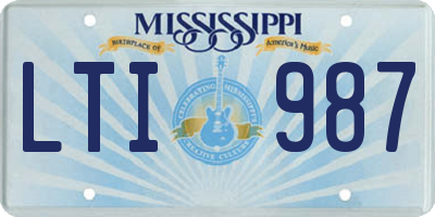 MS license plate LTI987