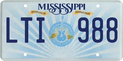 MS license plate LTI988