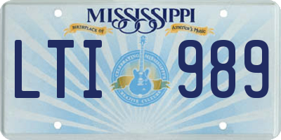 MS license plate LTI989