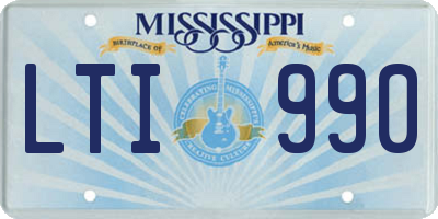 MS license plate LTI990