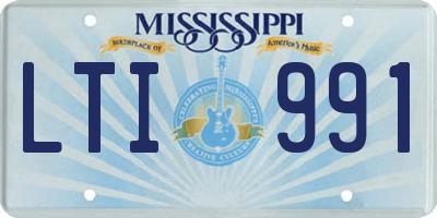 MS license plate LTI991