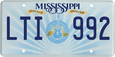 MS license plate LTI992
