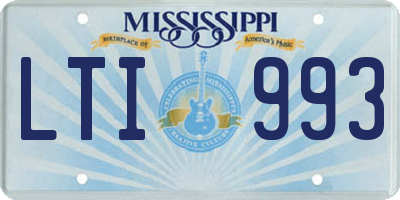 MS license plate LTI993
