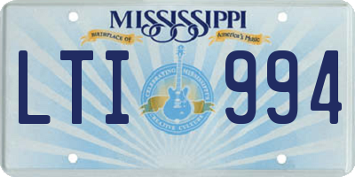 MS license plate LTI994
