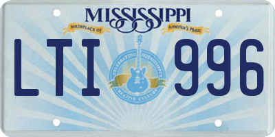 MS license plate LTI996
