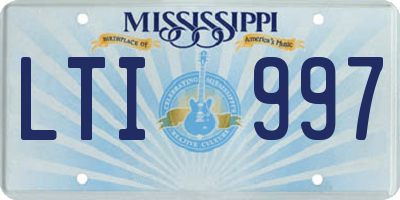 MS license plate LTI997