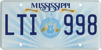 MS license plate LTI998