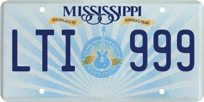 MS license plate LTI999