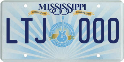 MS license plate LTJ000