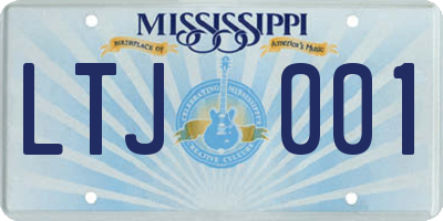 MS license plate LTJ001