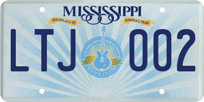 MS license plate LTJ002