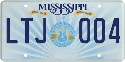 MS license plate LTJ004