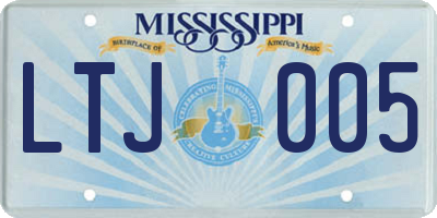 MS license plate LTJ005