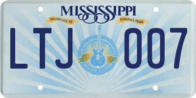 MS license plate LTJ007