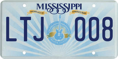 MS license plate LTJ008