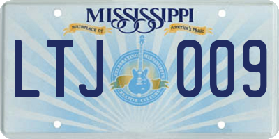 MS license plate LTJ009