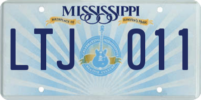 MS license plate LTJ011