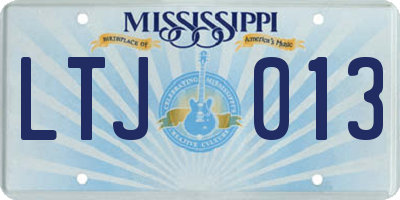 MS license plate LTJ013