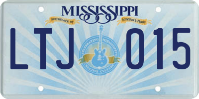 MS license plate LTJ015