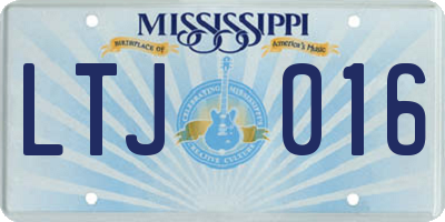 MS license plate LTJ016