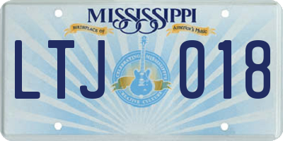 MS license plate LTJ018