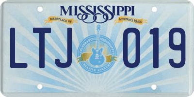 MS license plate LTJ019