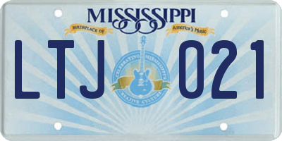 MS license plate LTJ021