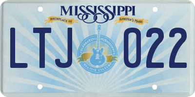 MS license plate LTJ022