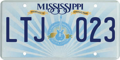 MS license plate LTJ023