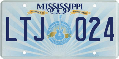 MS license plate LTJ024