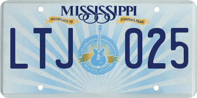 MS license plate LTJ025