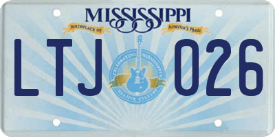 MS license plate LTJ026