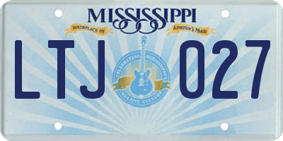 MS license plate LTJ027