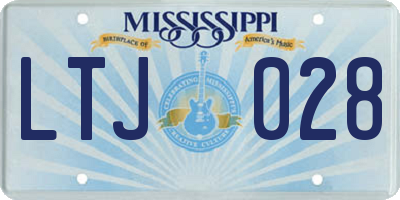 MS license plate LTJ028