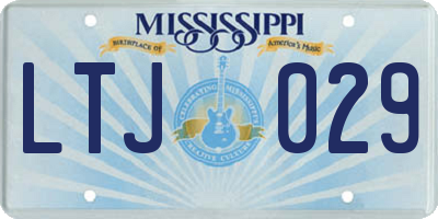 MS license plate LTJ029