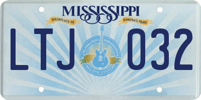 MS license plate LTJ032