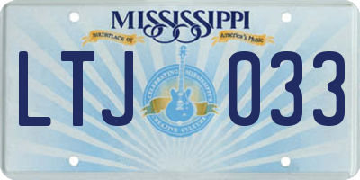MS license plate LTJ033