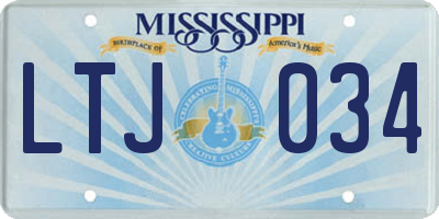 MS license plate LTJ034