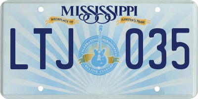 MS license plate LTJ035
